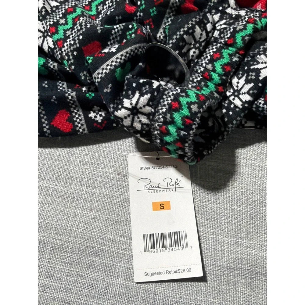 New Holiday Fair Isle Pajama Pants Red Green White Snowflake Heart Lounge‎ Pants
